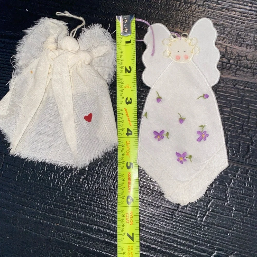 Vintage Handmade Handcrafted Handkerchief Christmas‎ Angel Ornaments (2)